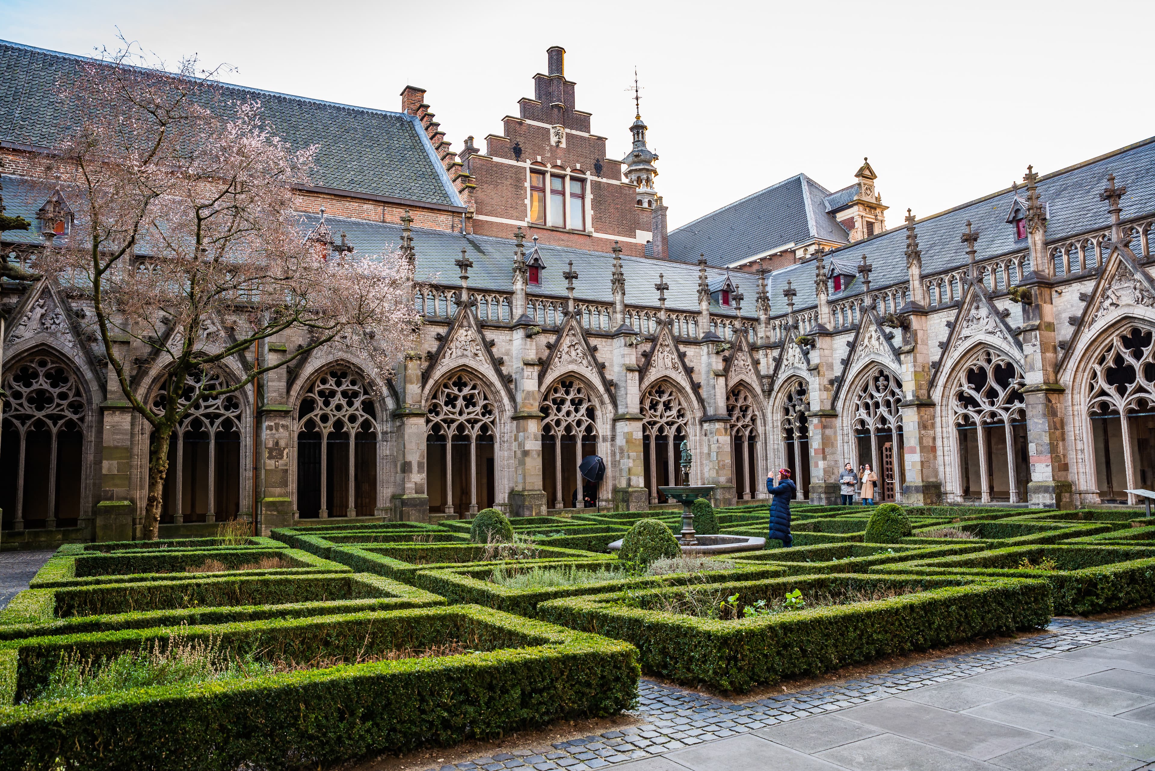 Gothic college courtyard representing MBA strategic planning